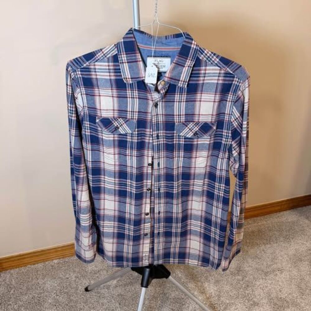 Flag & Anthem Plaid Shirt, Medium